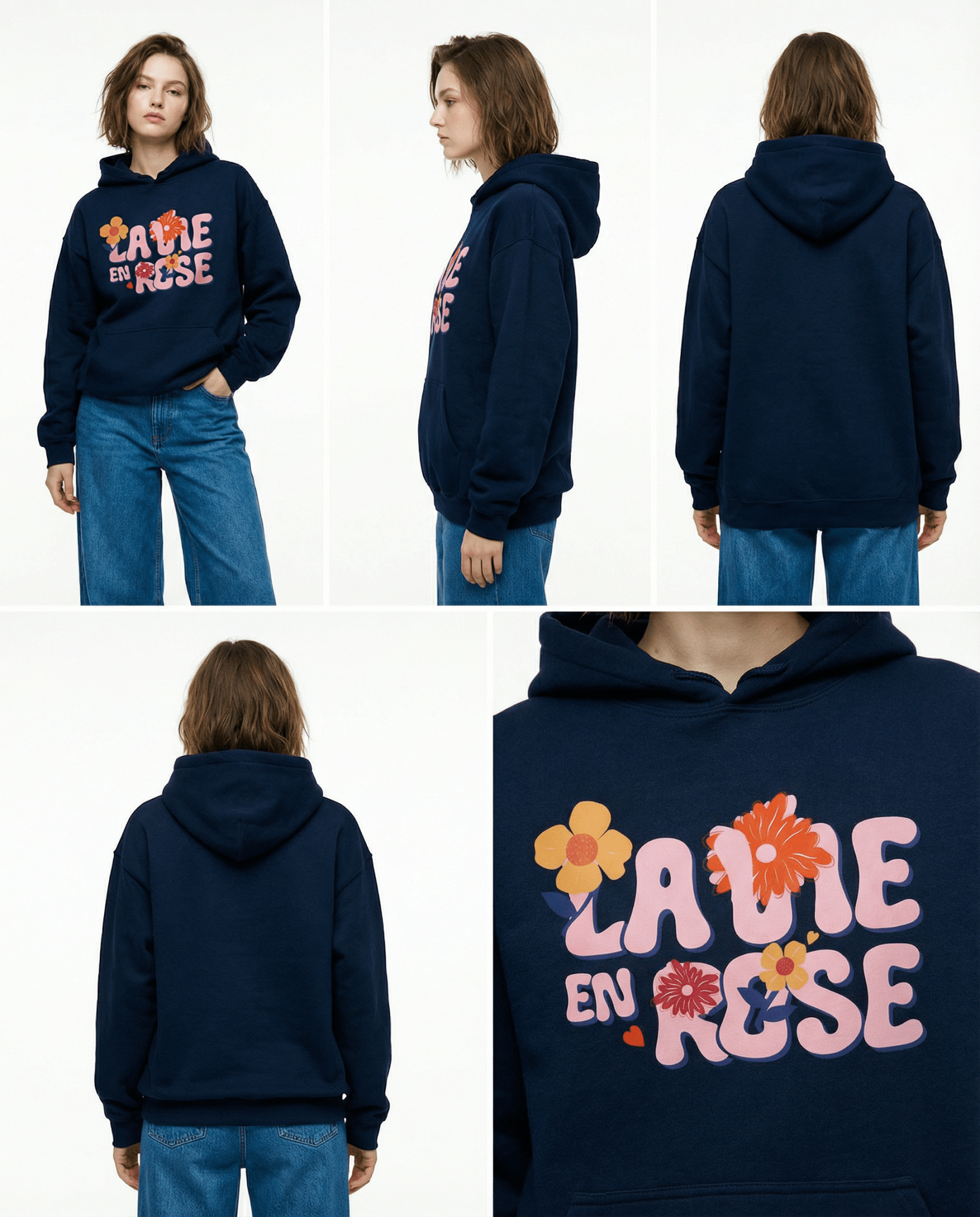 SIGNATURE "4 FLOWERS" – La Vie en Rose / スウェットパーカー (Unisex)