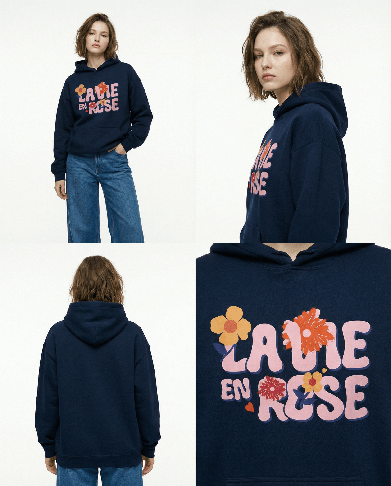 SIGNATURE "4 FLOWERS" – La Vie en Rose / スウェットパーカー (Unisex)