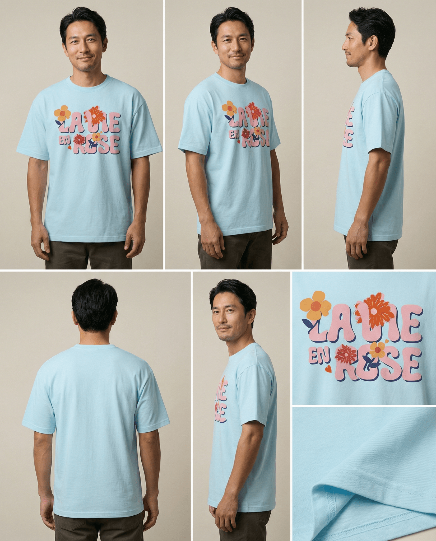 SIGNATURE "4 FLOWERS" – La Vie en Rose / ヘビーウェイト半袖Tシャツ (Unisex)