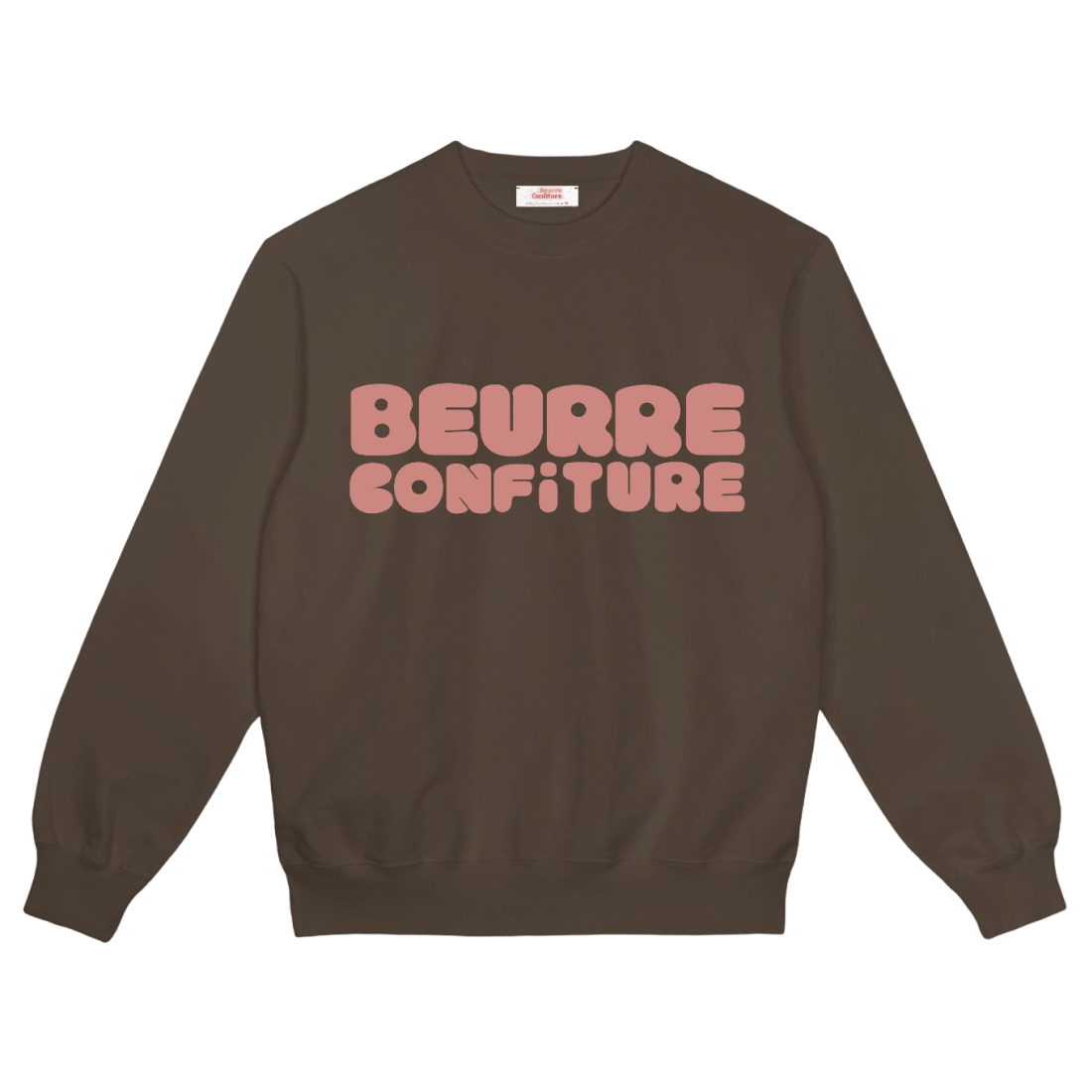 ブラウンスウェット「BEURRE CONFITURE」