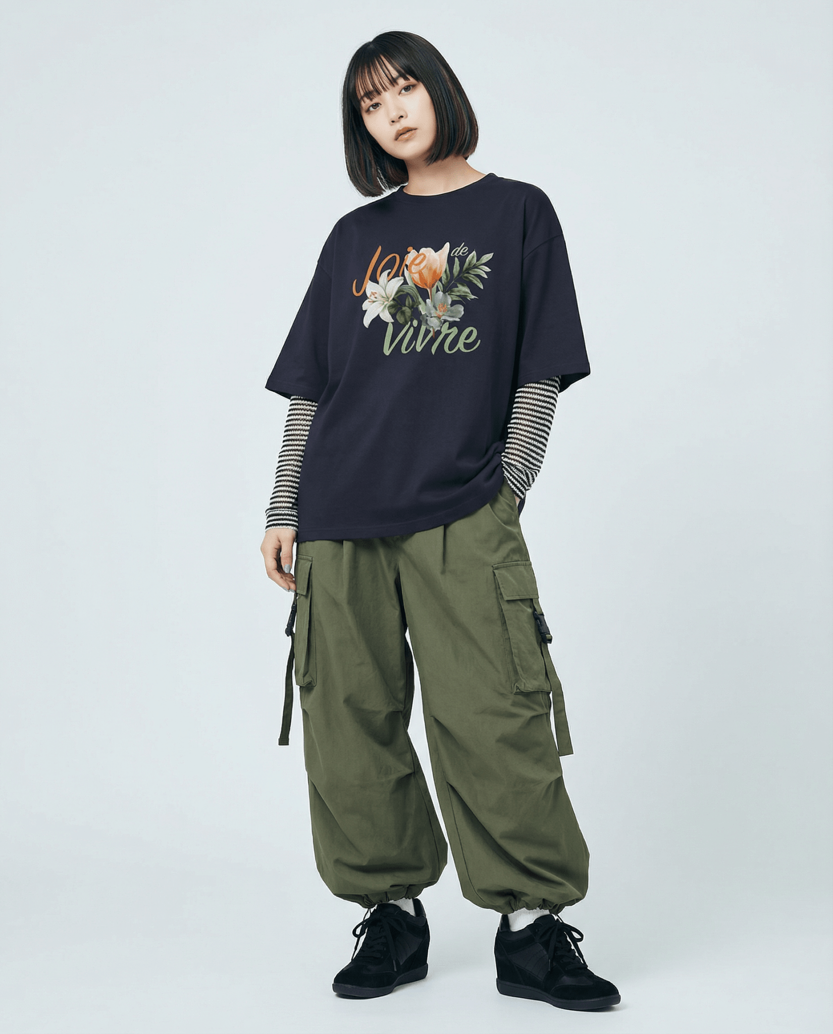 「JOIE DE VIVRE」オーバーサイズTシャツ (Unisex)