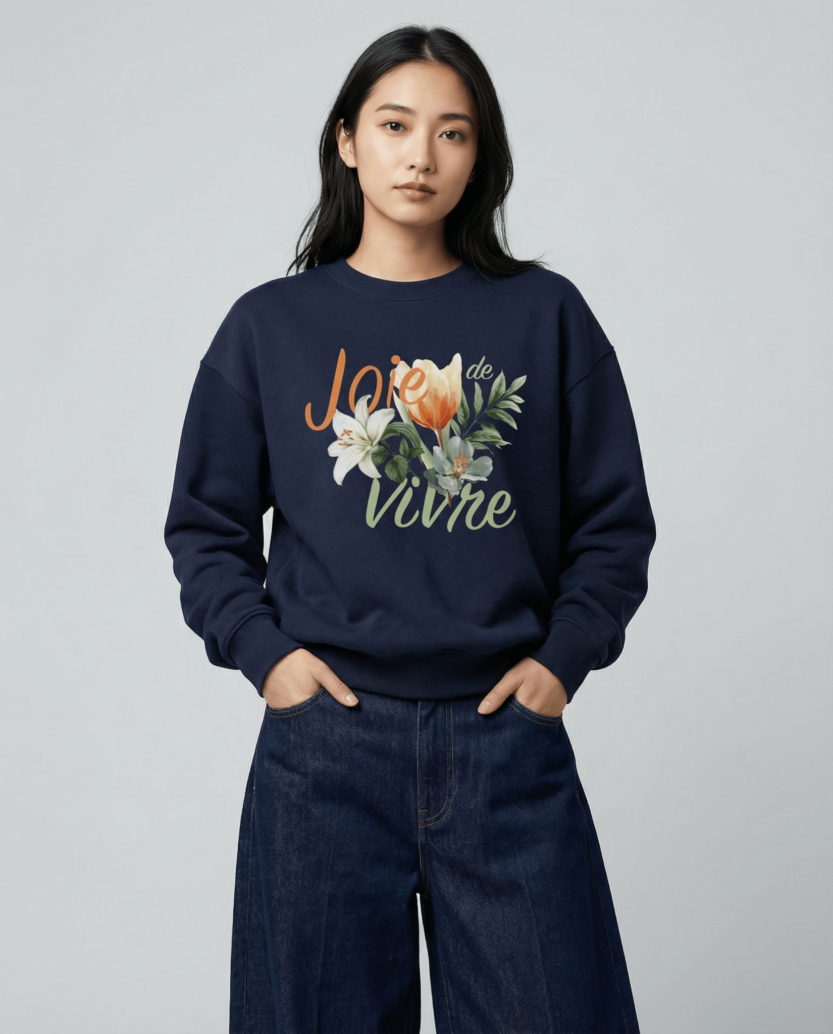 「JOIE DE VIVRE」ユニセックス クルーネックスウェット