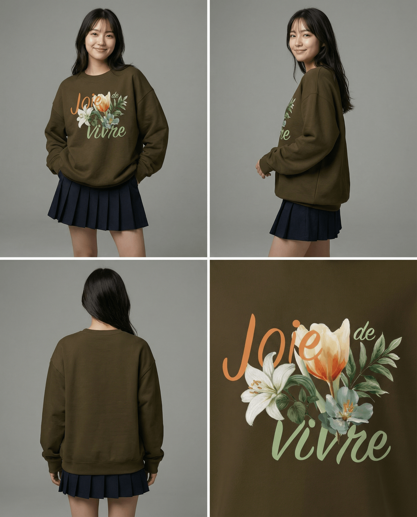 「JOIE DE VIVRE」ユニセックス クルーネックスウェット