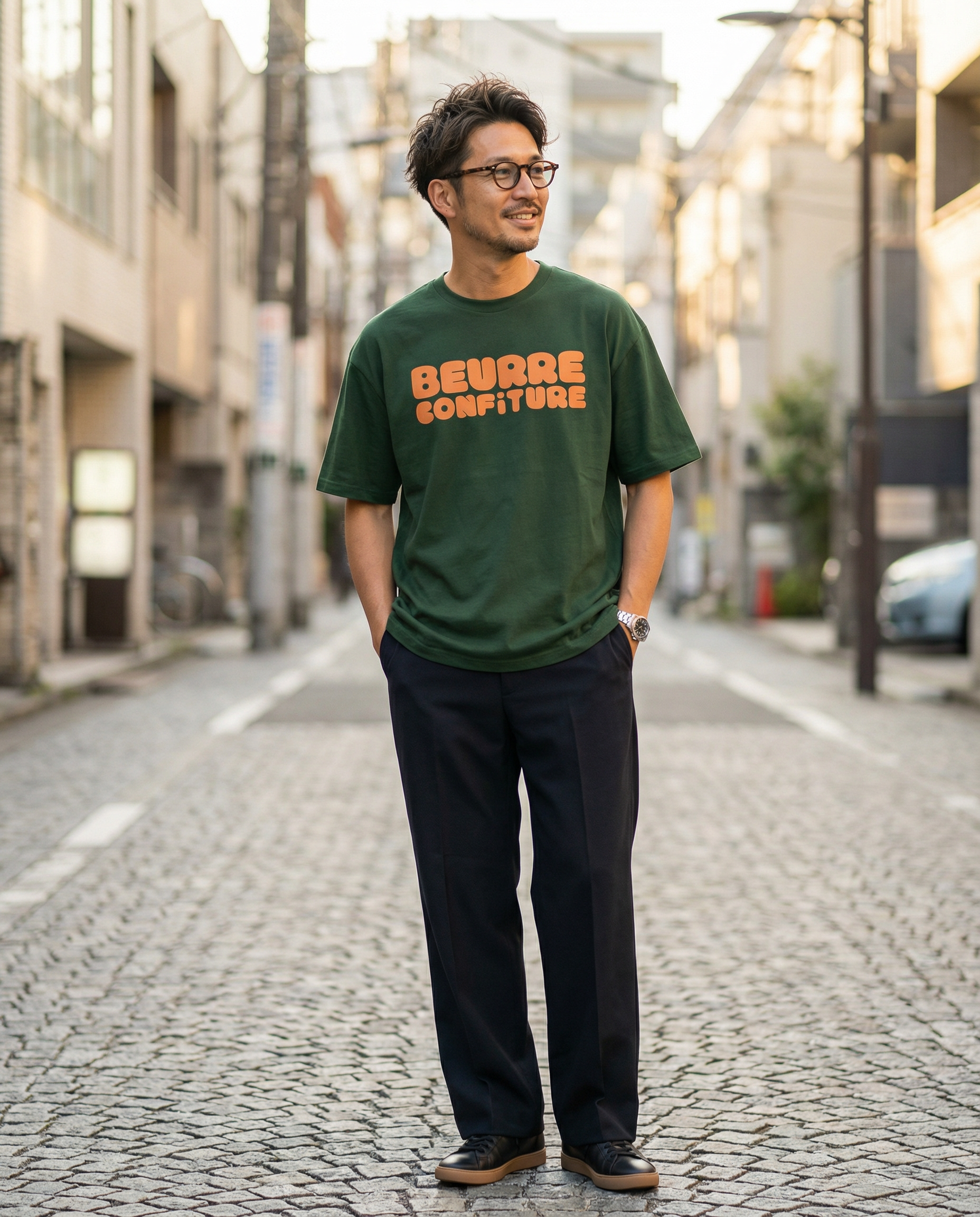 【Beurre & Confiture】 Tシャツ "Bonbon" - コットン100% / ユニセックス