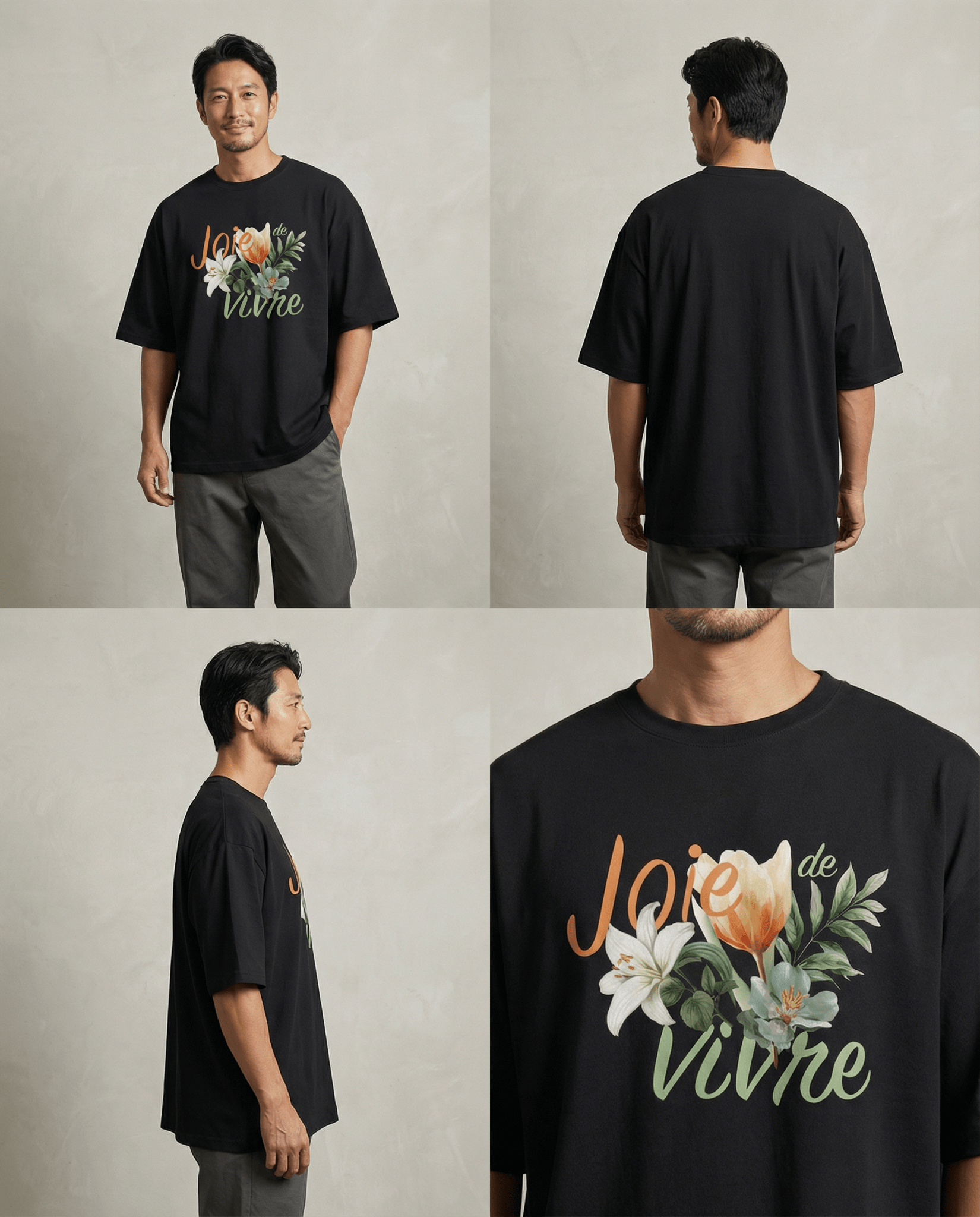 「JOIE DE VIVRE」オーバーサイズTシャツ (Unisex)