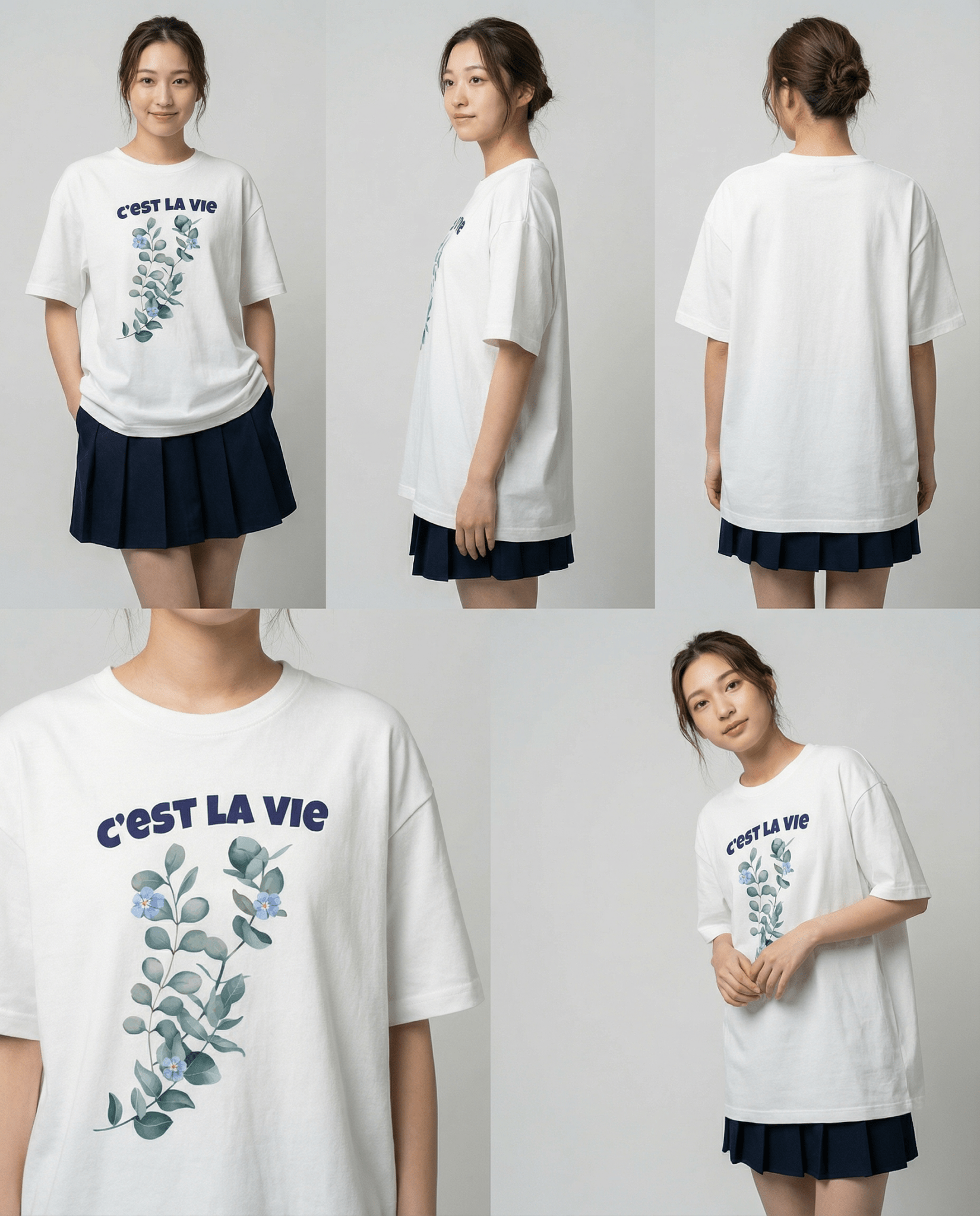 「C'EST LA VIE(これが人生)」ボタニカル ヘビーウェイト半袖Tシャツ (Unisex)