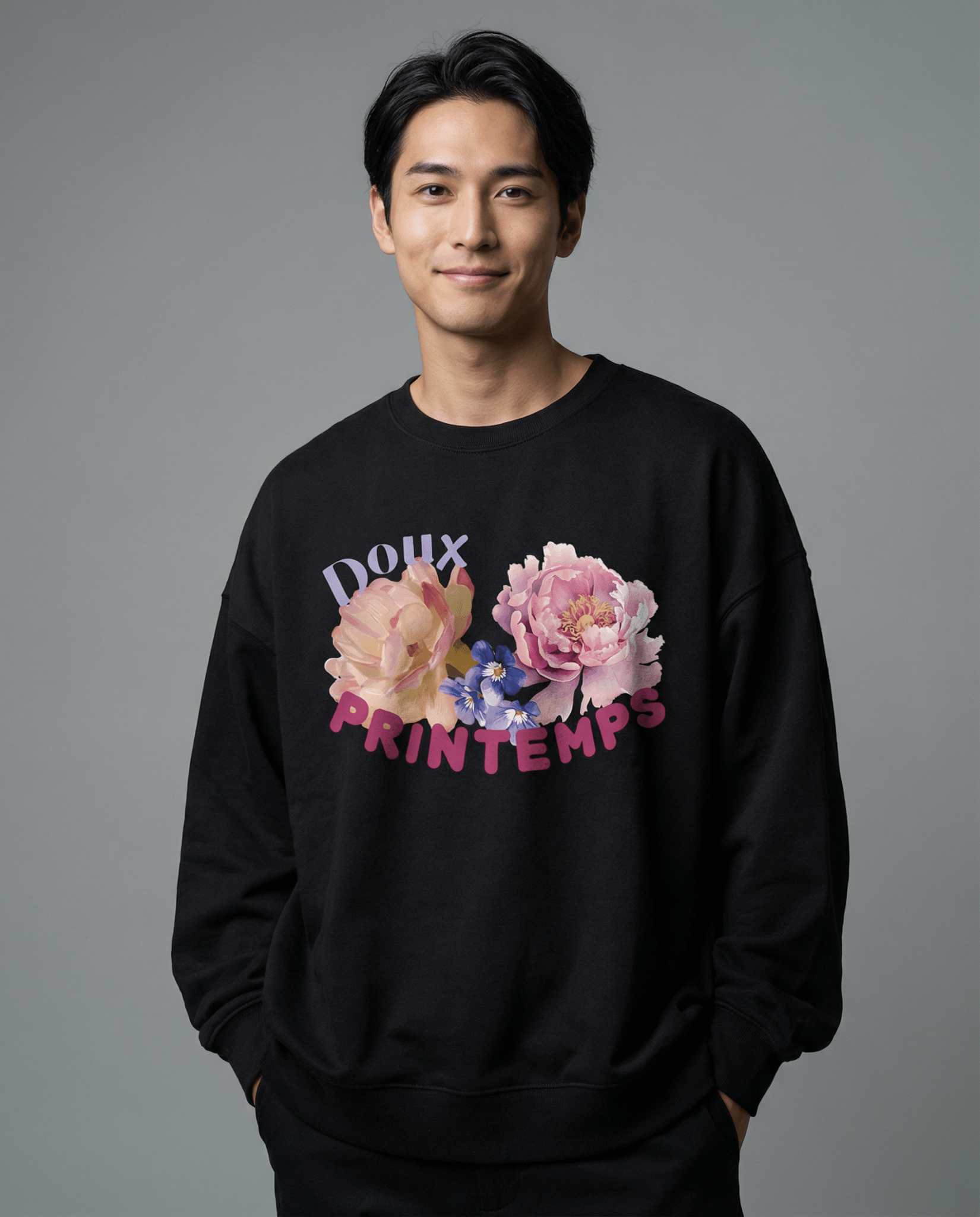フローラルデザインのプレミアムスウェット「DOUX PRINTEMPS」