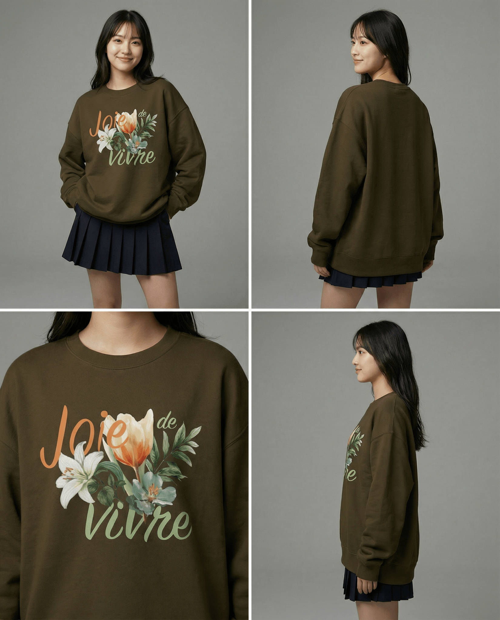 「JOIE DE VIVRE」ユニセックス クルーネックスウェット