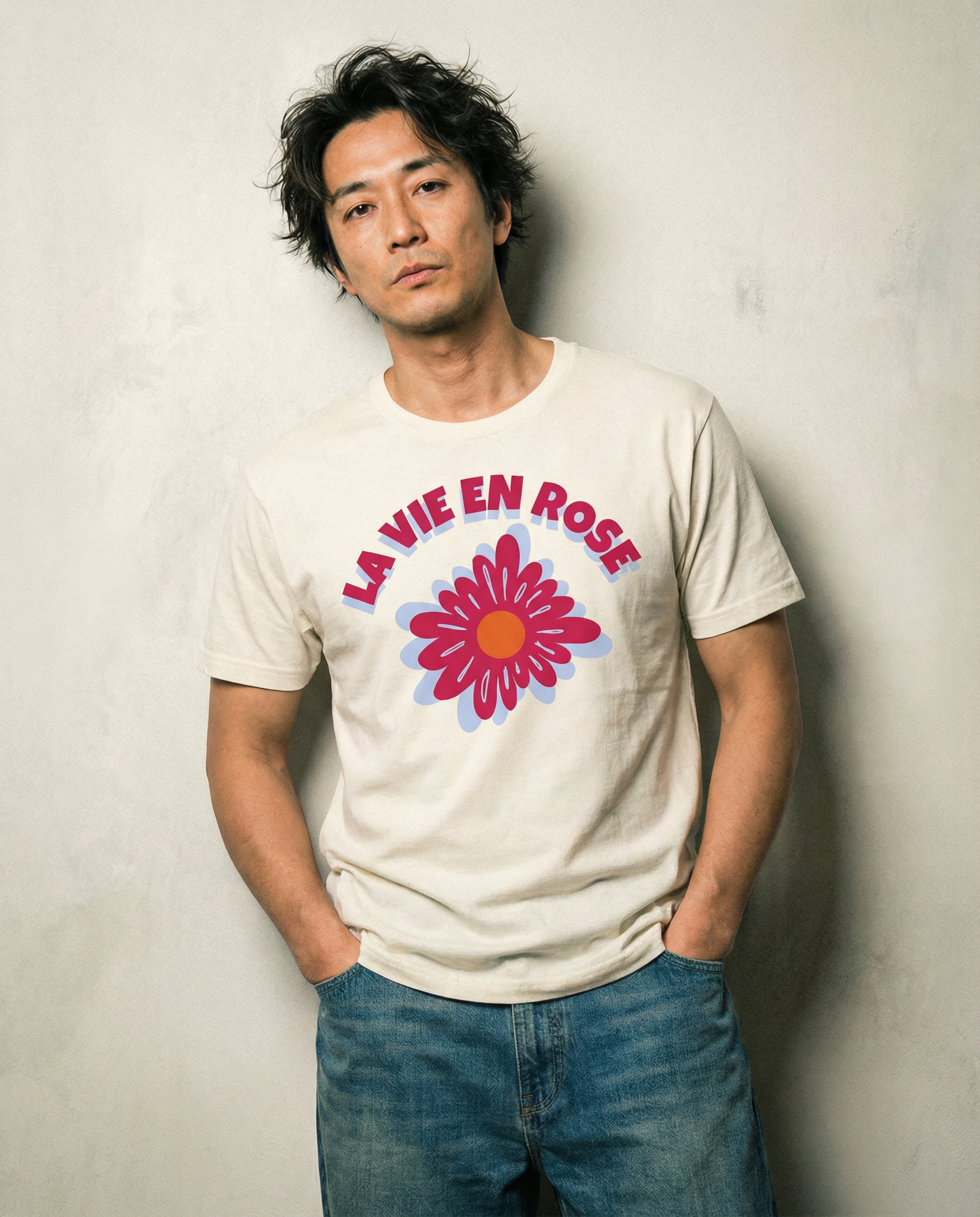 ユニセックスTシャツ「La Vie en Rose」- フラワー