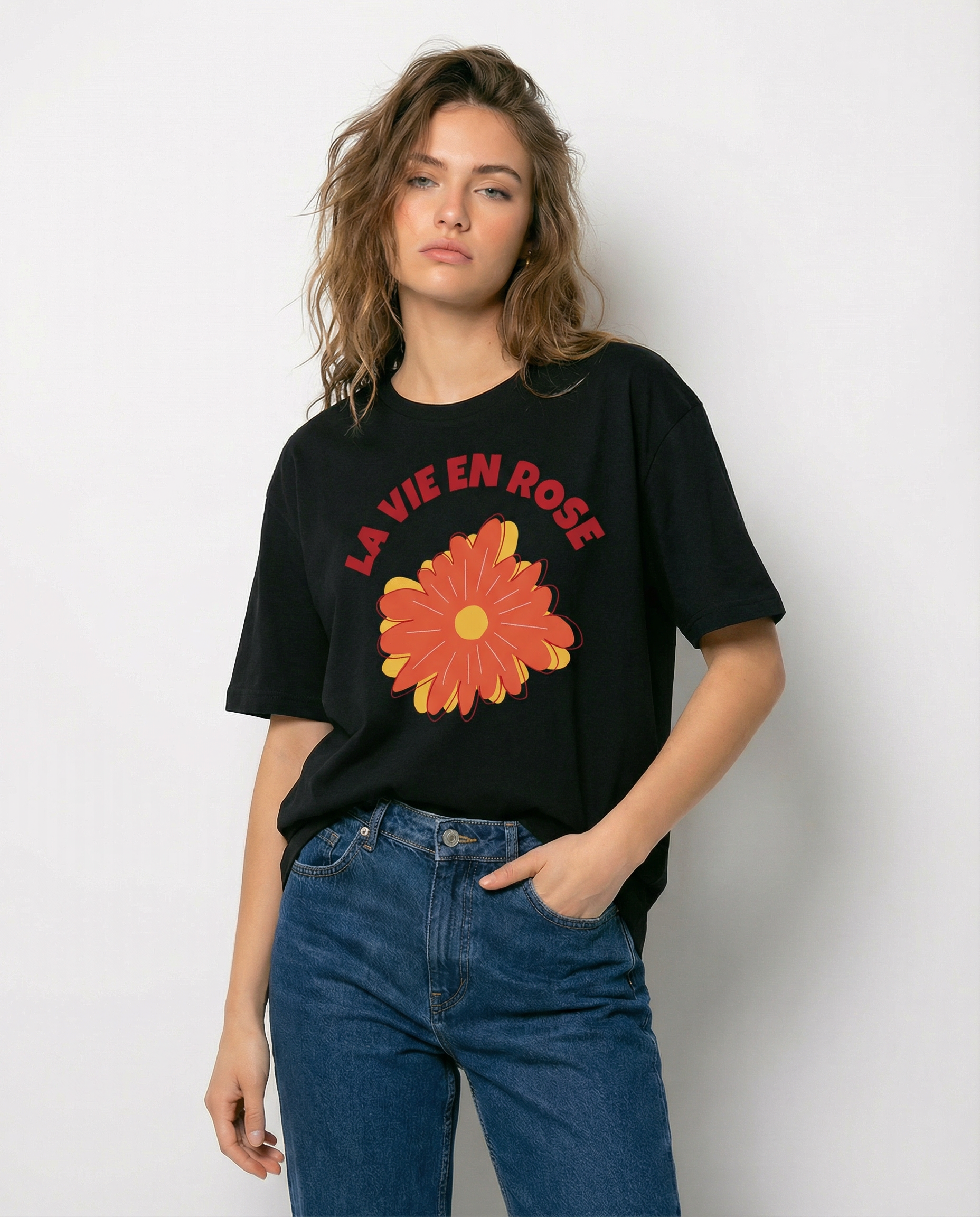 ユニセックスTシャツ「La Vie en rose」- シグネチャー