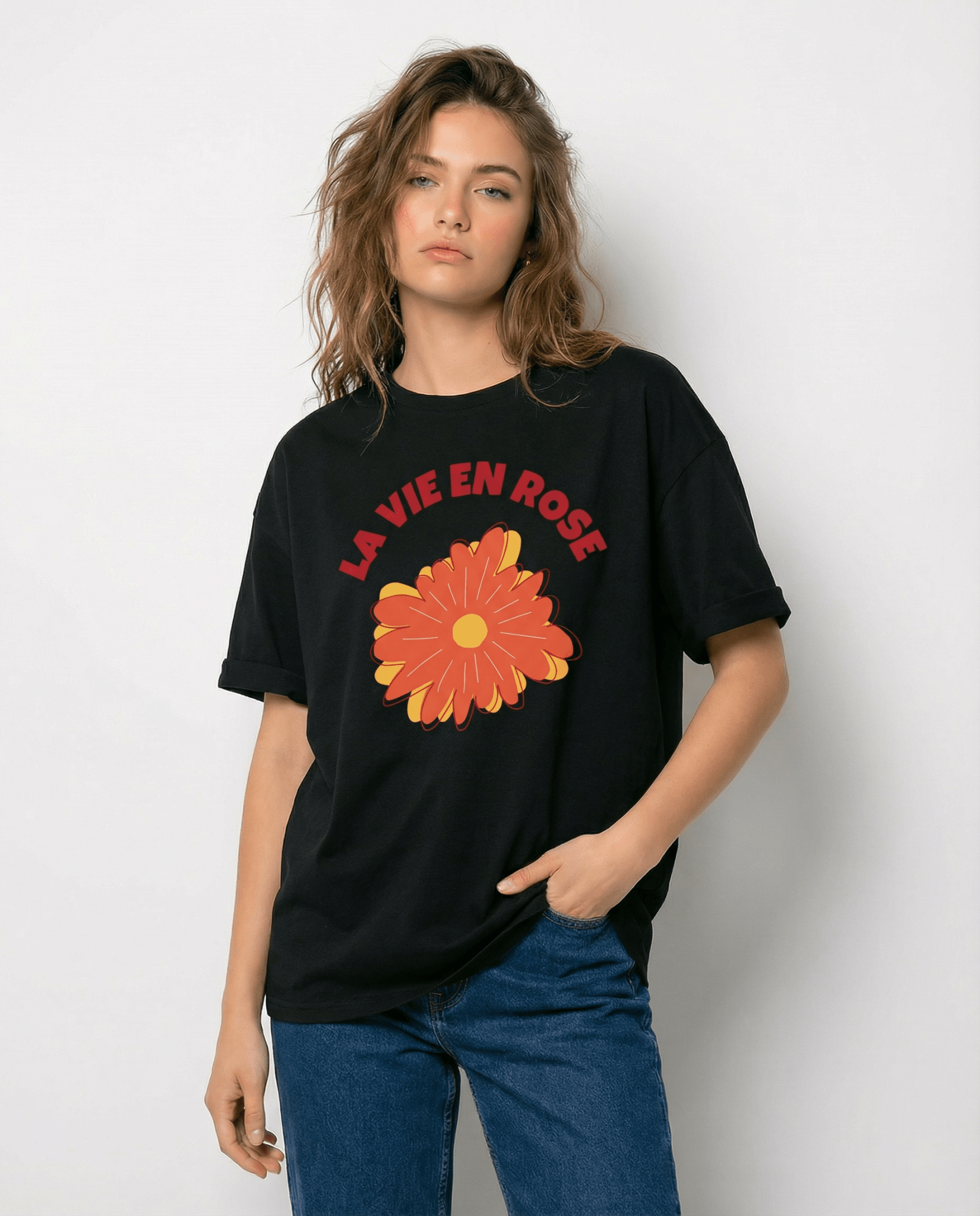 ユニセックスTシャツ「La Vie en rose」- シグネチャー