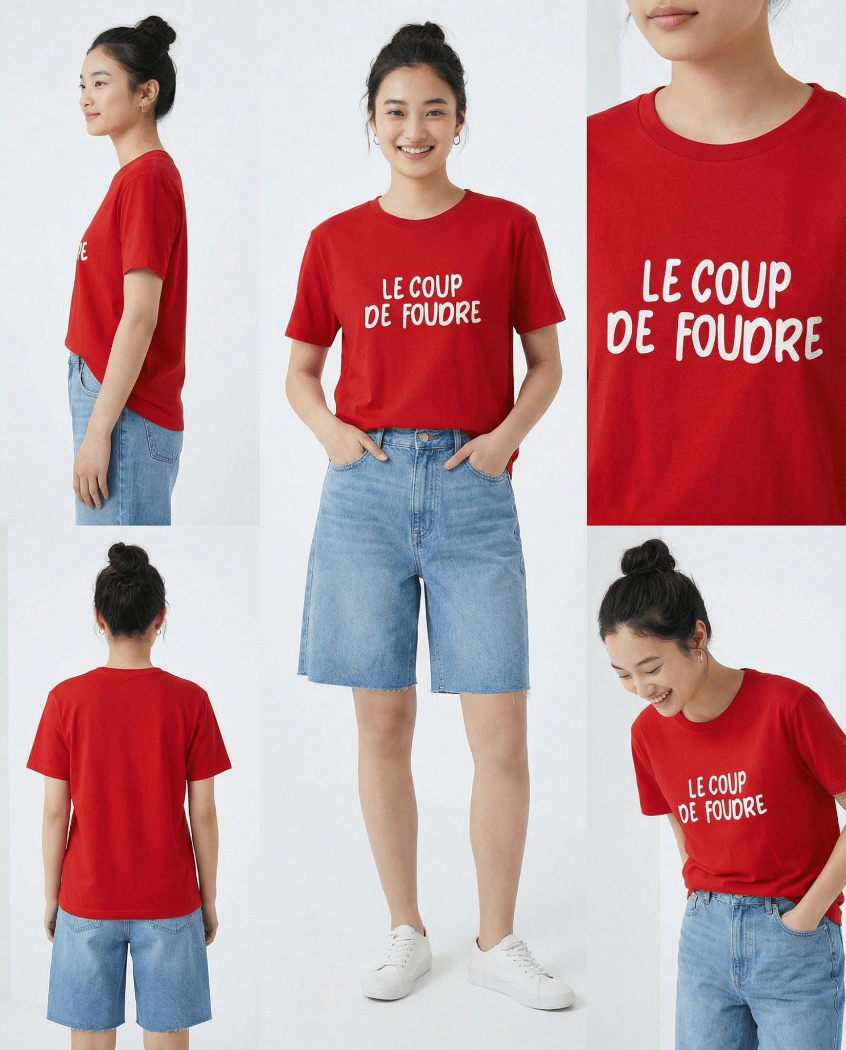 「Le Coup de Foudre(一目惚れ)」ヘビーウェイト半袖Tシャツ (Unisex)