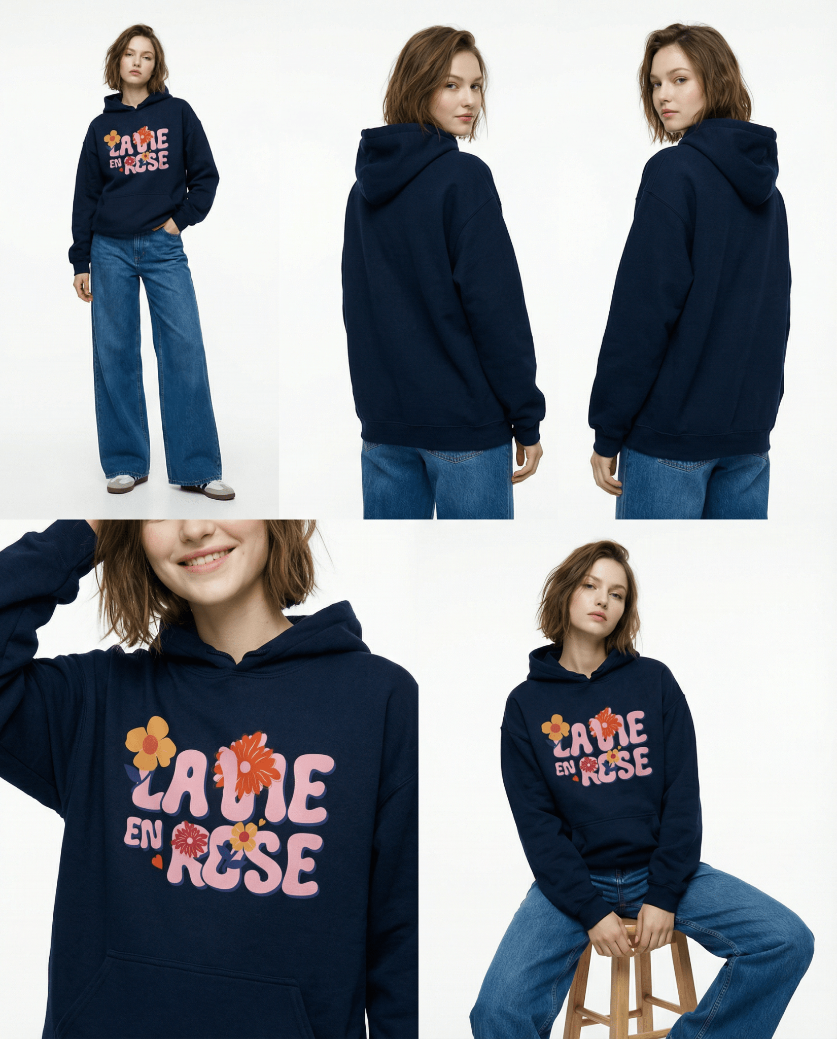 SIGNATURE "4 FLOWERS" – La Vie en Rose / スウェットパーカー (Unisex)