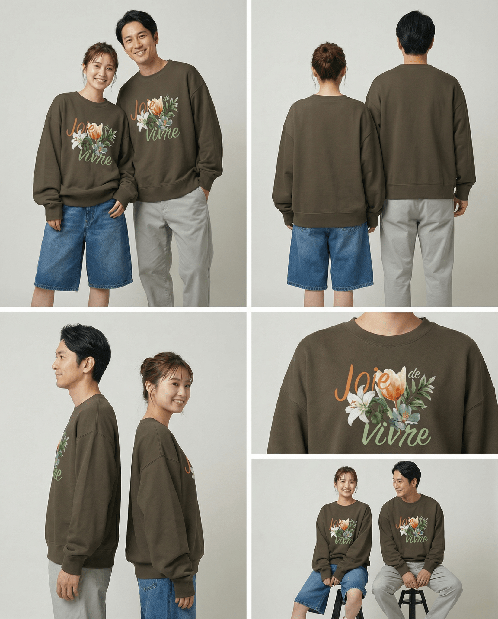 「JOIE DE VIVRE」ユニセックス クルーネックスウェット