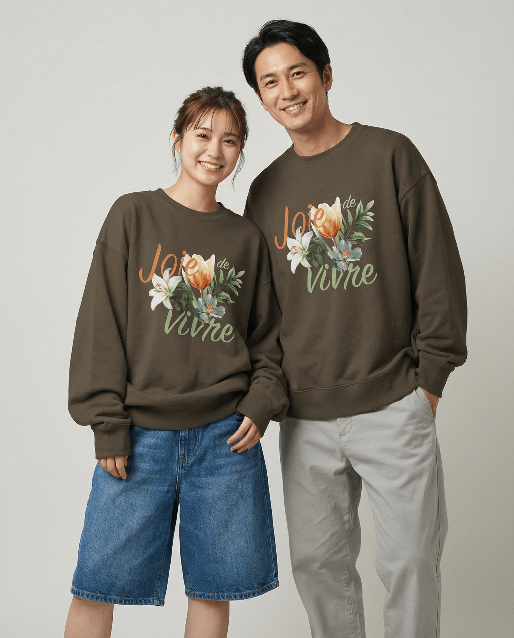 「JOIE DE VIVRE」ユニセックス クルーネックスウェット