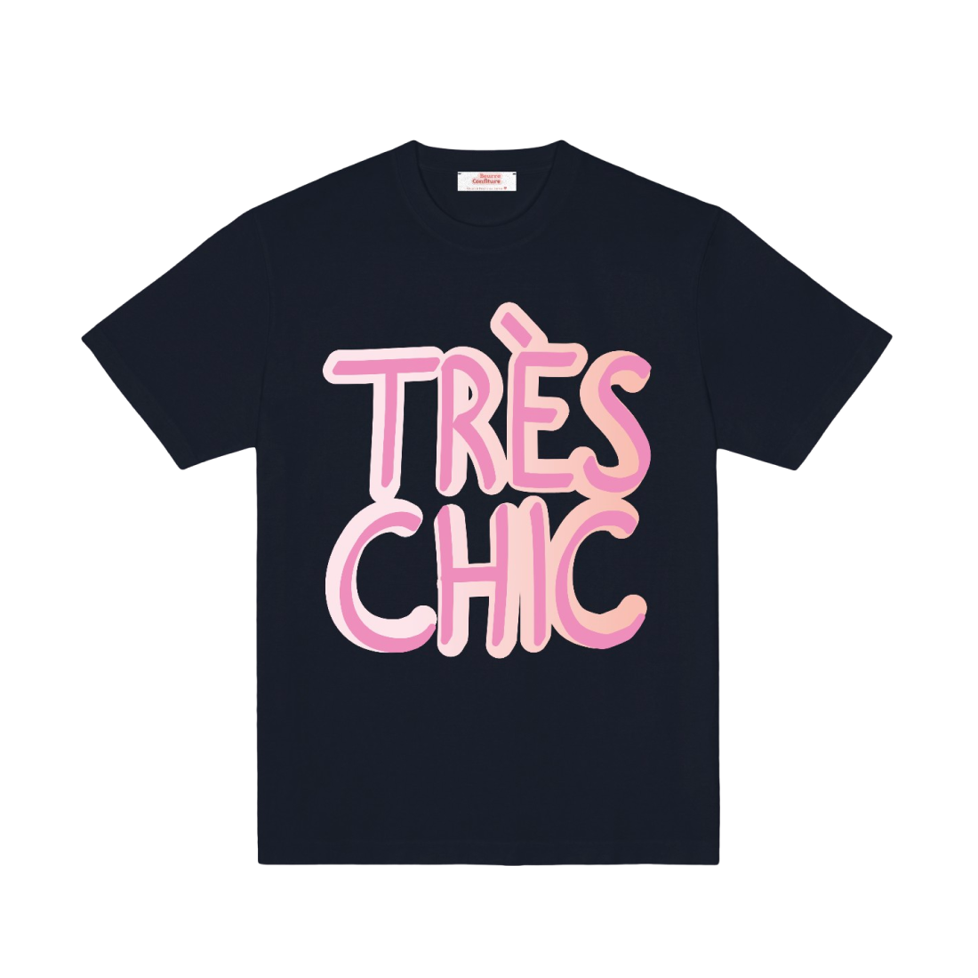 ネイビーTシャツ「TRÈS CHIC」