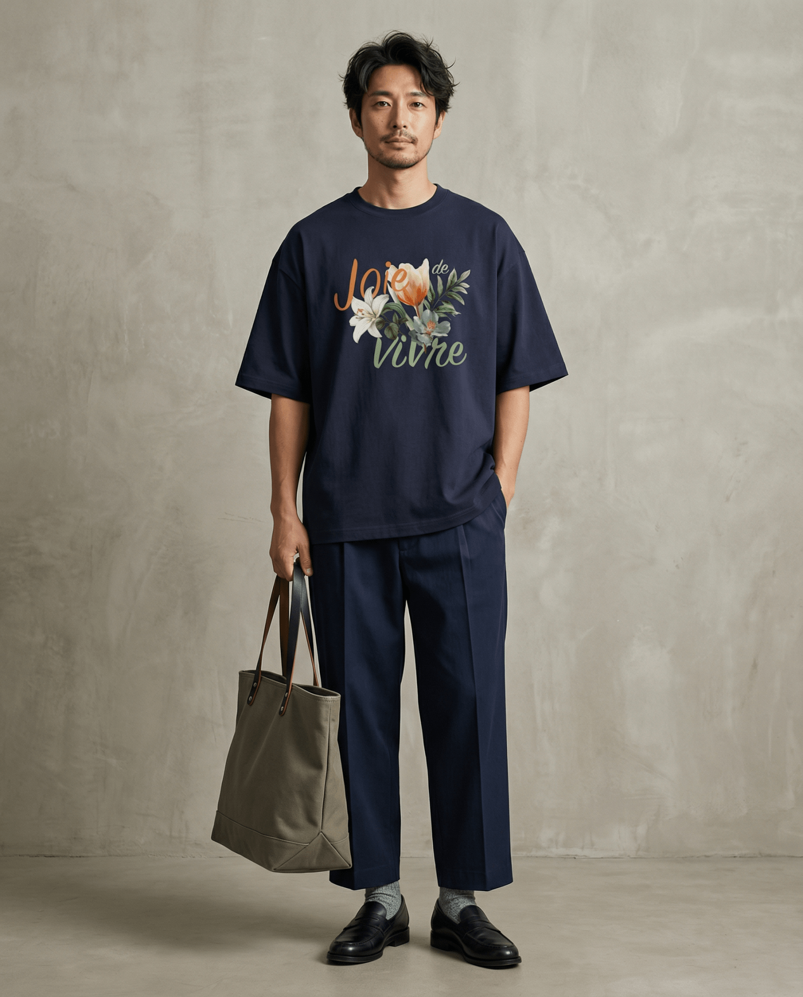 「JOIE DE VIVRE」オーバーサイズTシャツ (Unisex)