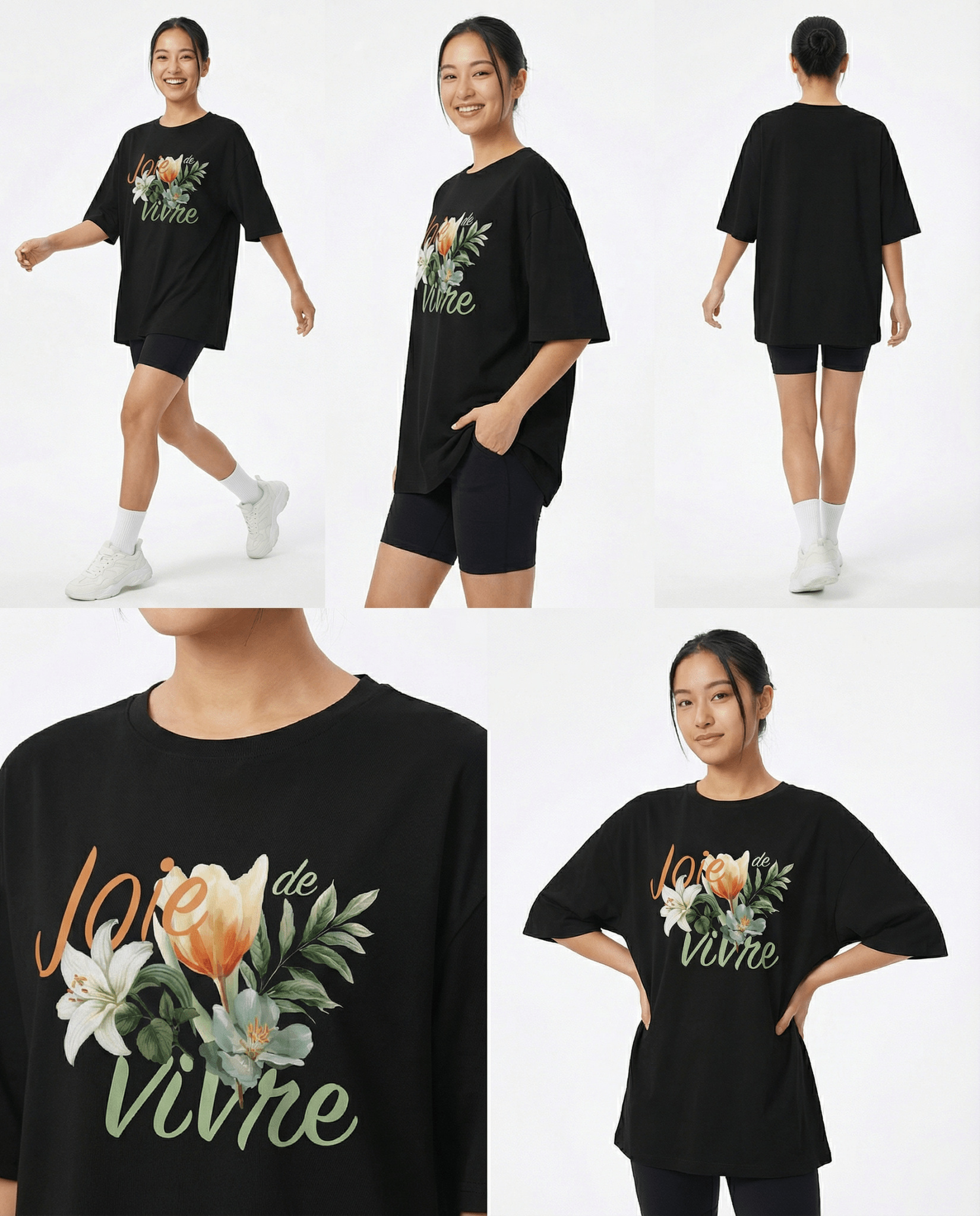 「JOIE DE VIVRE」オーバーサイズTシャツ (Unisex)