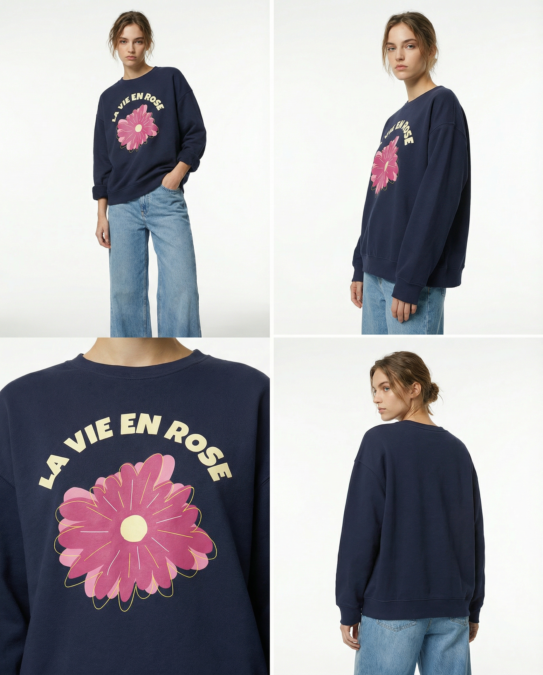 「La Vie en Rose」コージースウェットシャツ