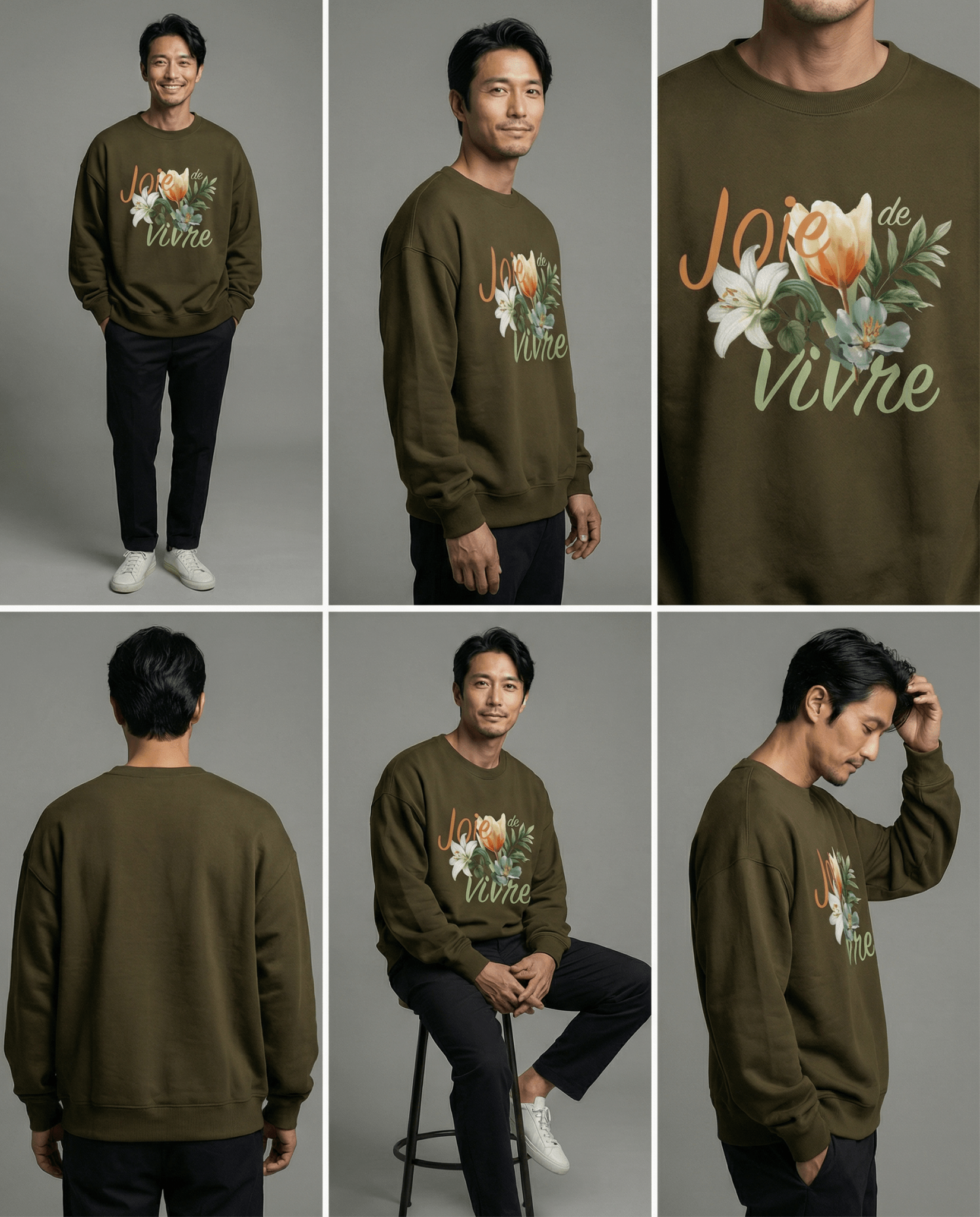 「JOIE DE VIVRE」ユニセックス クルーネックスウェット
