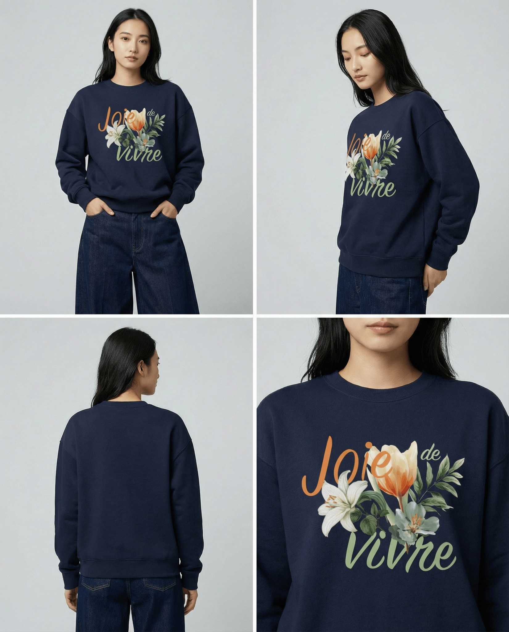 「JOIE DE VIVRE」ユニセックス クルーネックスウェット