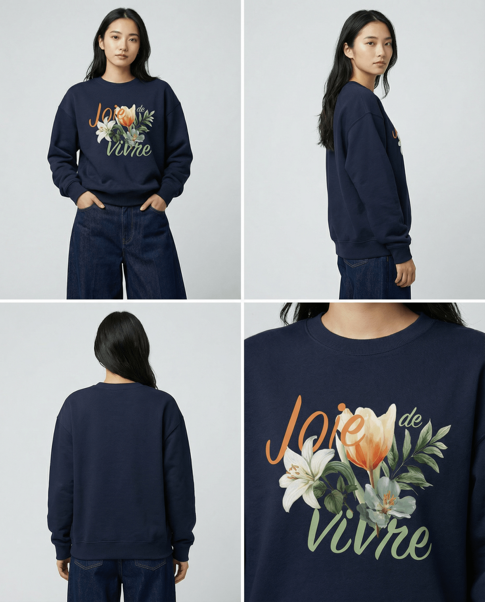 「JOIE DE VIVRE」ユニセックス クルーネックスウェット