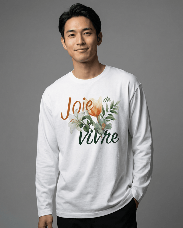 「JOIE DE VIVRE（生きる喜び）」ヘビーウェイト長袖Tシャツ (Unisex)