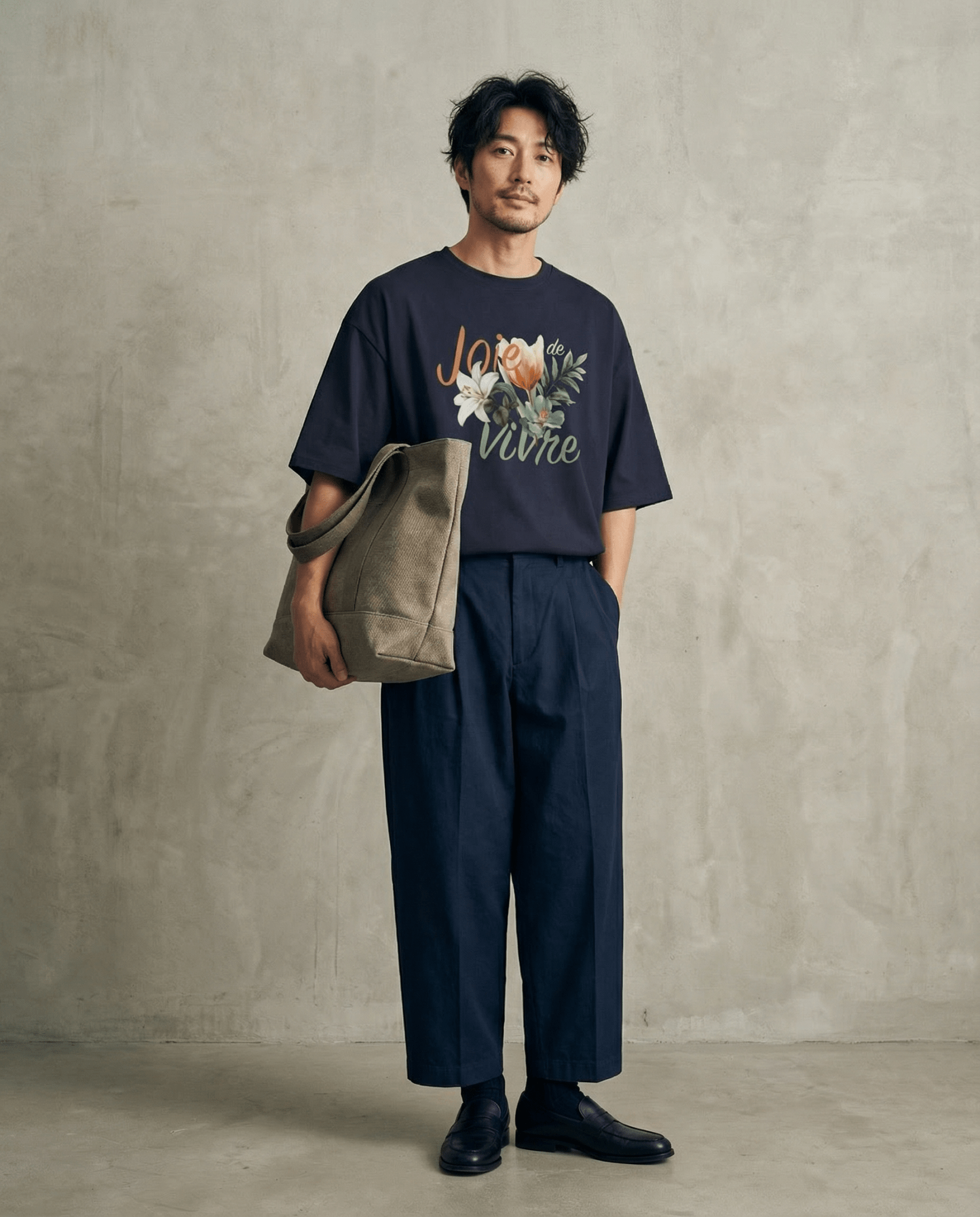 「JOIE DE VIVRE」オーバーサイズTシャツ (Unisex)