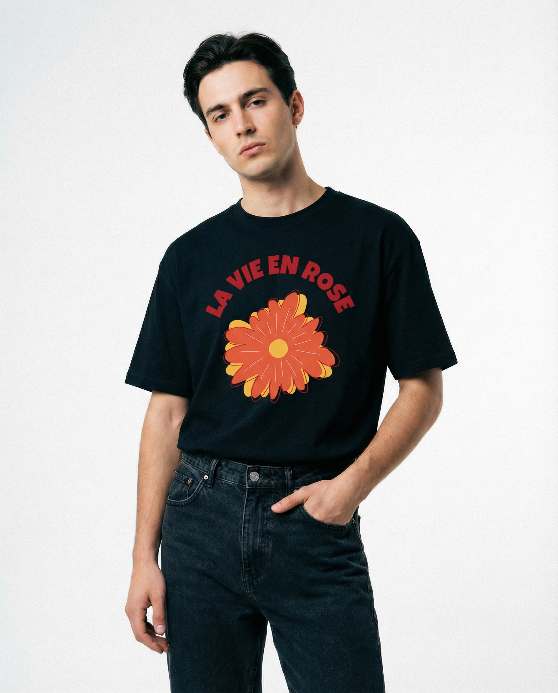ユニセックスTシャツ「La Vie en rose」- シグネチャー