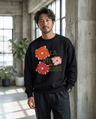 「LA VIE EN ROSE」3フラワー プレミアム ユニセックス クルーネックスウェット