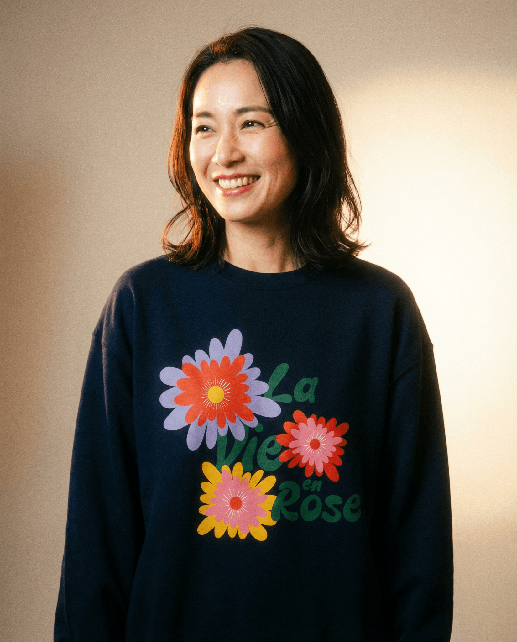 「LA VIE EN ROSE」フラワースウェット レディース着用イメージ