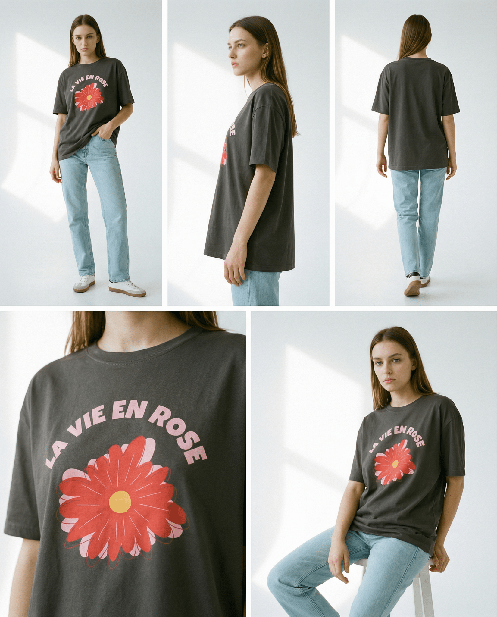 プレミアム厚手コットン素材で透けにくく、しっかりとしたシルエットのTシャツ