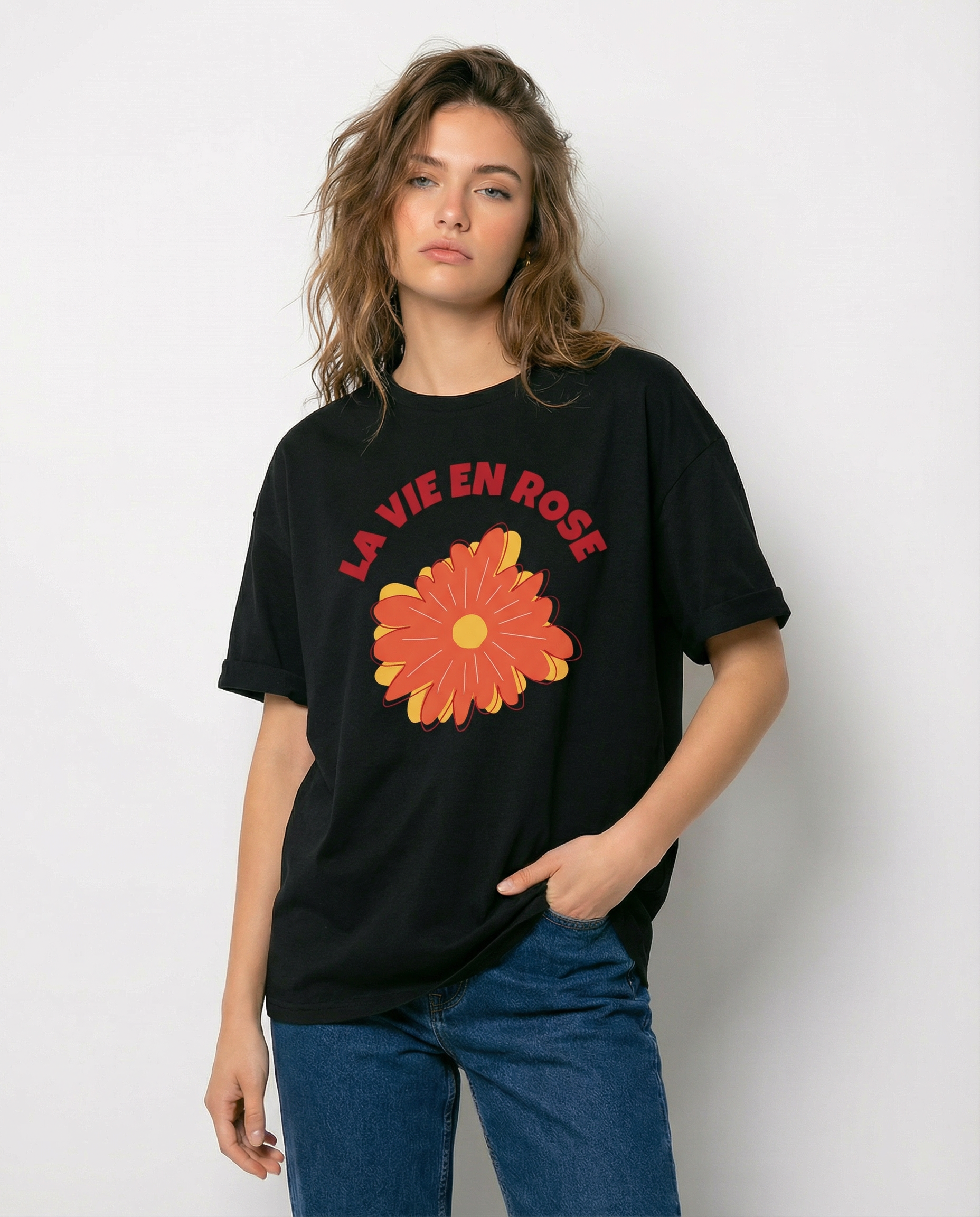 ユニセックスTシャツ「La Vie en rose」- シグネチャー